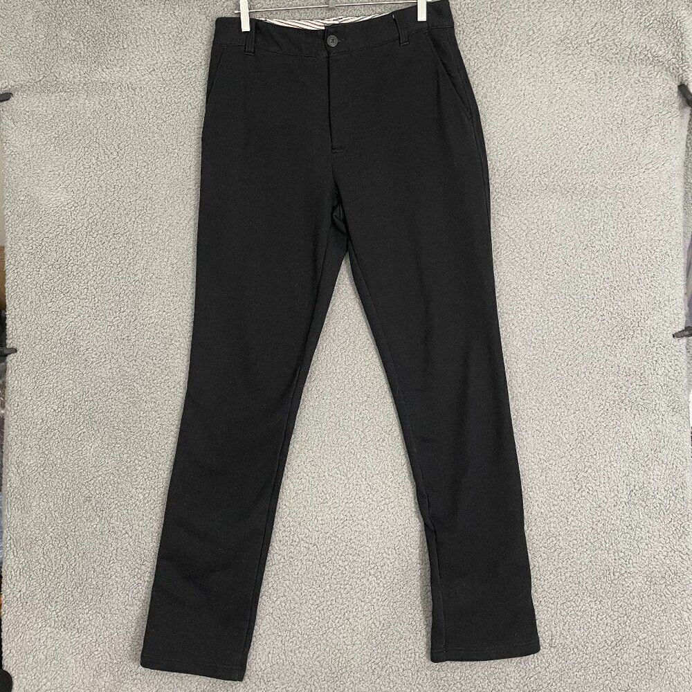 Betabrand Lined Pants Women 32‎ Long Black Flat Front Trousers
